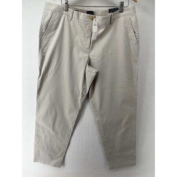 Talbots NWT Relaxed Chino Pants 16 light khaki beige stretch cotton ankle solid - Picture 1 of 8